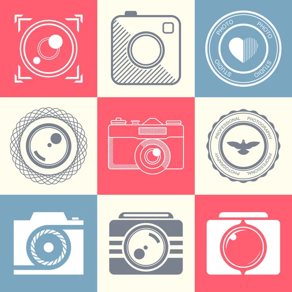 Conjunto de iconos vectoriales y logotipos foto — Vector de stock