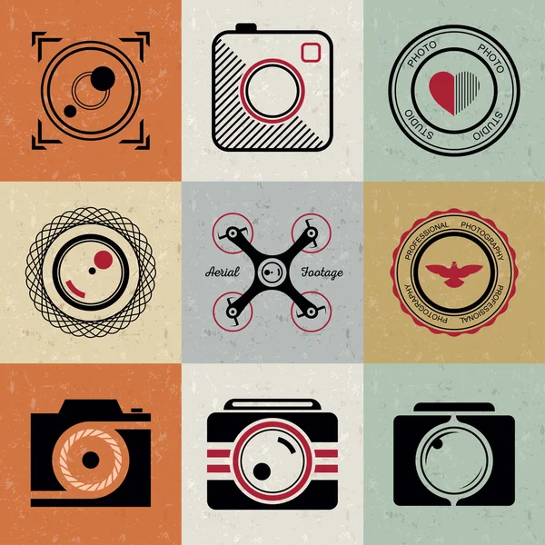 Conjunto de iconos vectoriales y logotipos foto — Archivo Imágenes Vectoriales