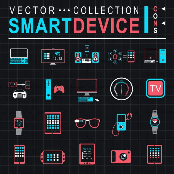 Ilustração vetorial dispositivos inteligentes — Vetor de Stock