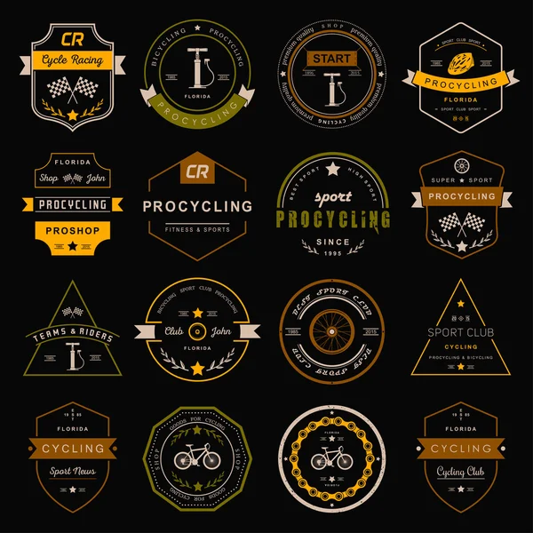 Insignias y logos Ciclismo — Vector de stock