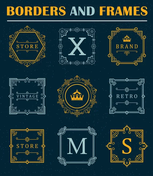 Set of Luxury Borders and Frames — Wektor stockowy