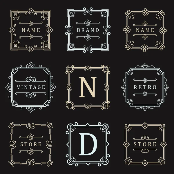 Set Luxury Logos and Badges — Stockvector