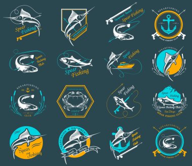 Set Spearfishing Logos and Badges
