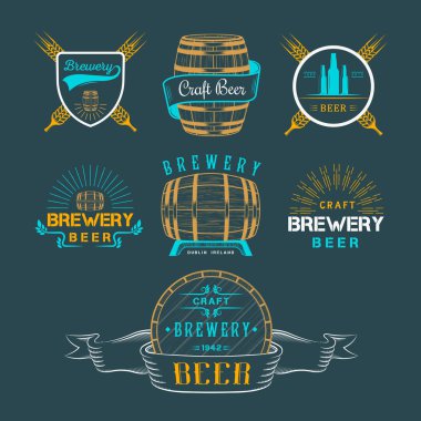 Vintage Craft Beer Brewery Logo and Badge
