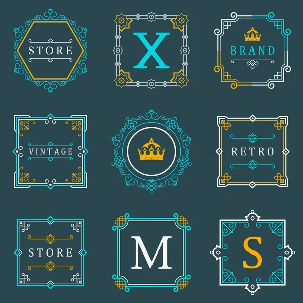 Set Luxury Logos and Monogram Template — Διανυσματικό Αρχείο