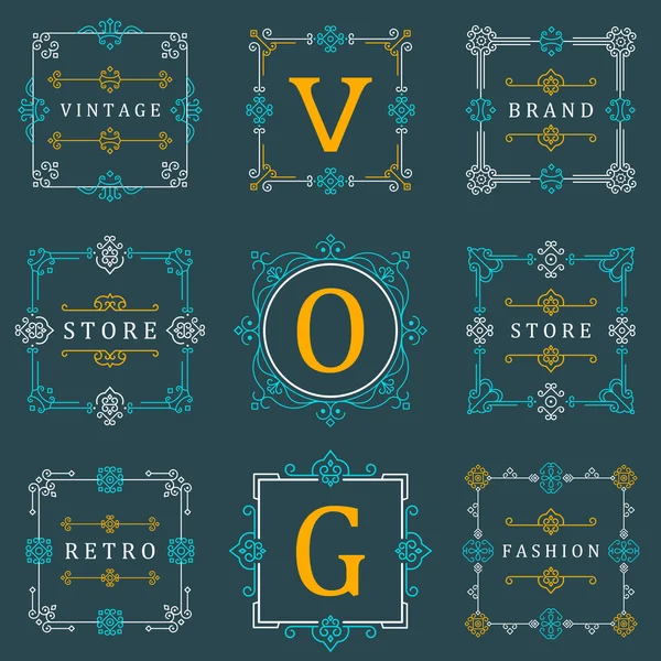 Set Logos de luxe et modèle de monogramme — Image vectorielle