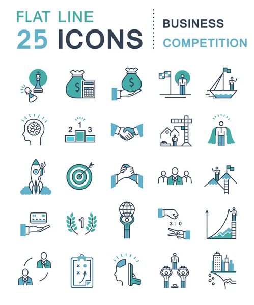 Vektör düz çizgi Icons set