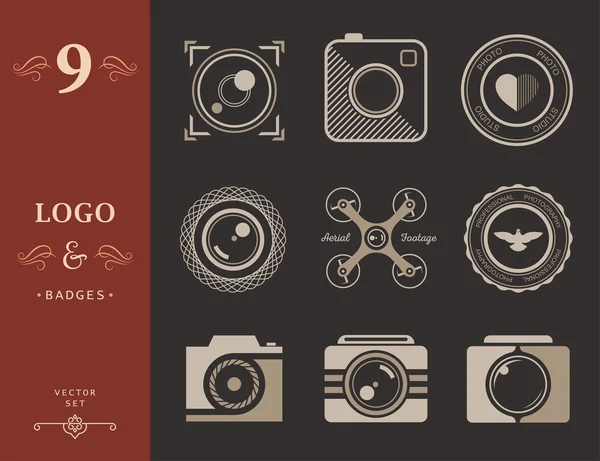 Conjunto de iconos vectoriales y logotipos foto — Archivo Imágenes Vectoriales