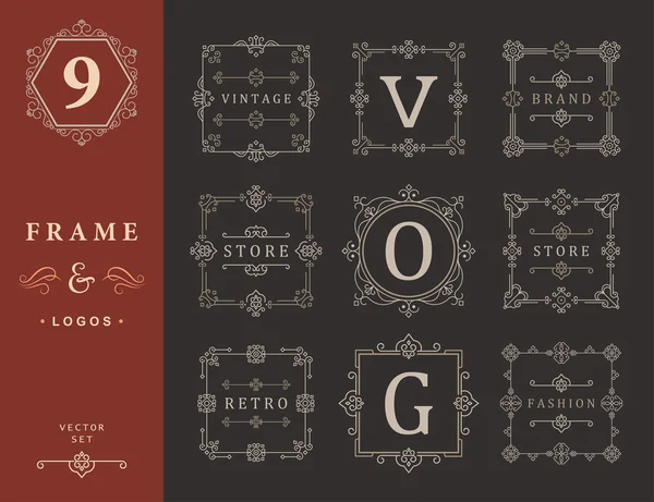 Set Luxury Logos and Monogram Template — Stock vektor