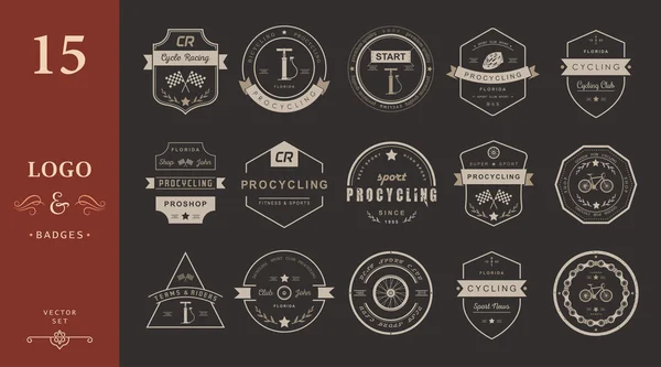 Insignias y logos Ciclismo — Vector de stock