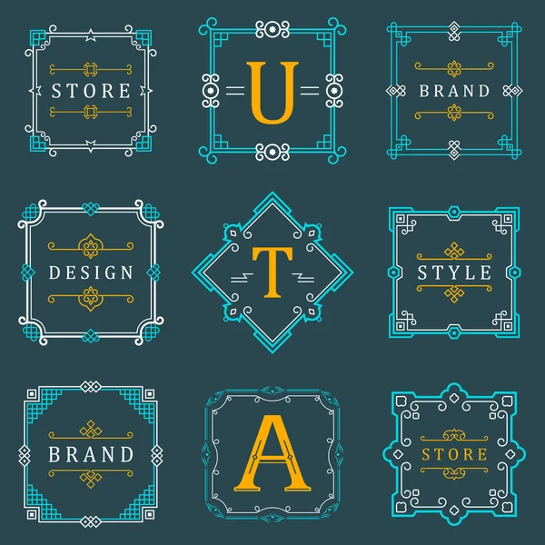 Set Luxury Logos and Monogram Template — Stock vektor