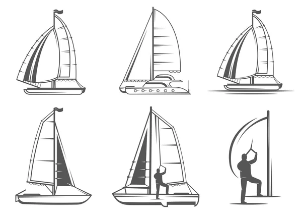 Set Katamaran-Logos und Abzeichen — Stockvektor