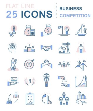 Vektör düz çizgi Icons set