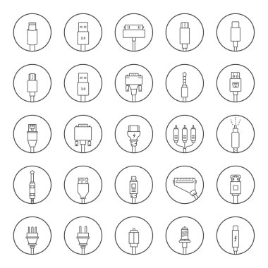 Vector Set Connectors for PC and Mobile Devices clipart