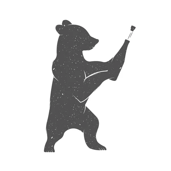 Vector Illustration Funny Bear — Stockvector