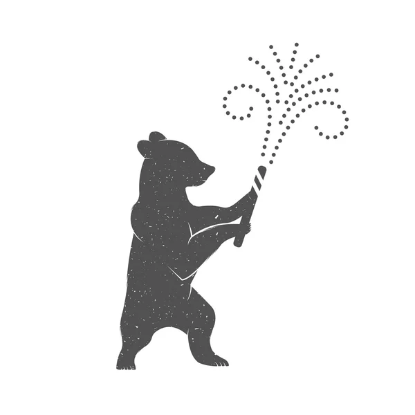 Vector Illustration Funny Bear — Stock vektor