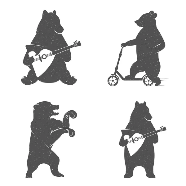 Vintage ilustracja niedźwiedź — Wektor stockowy