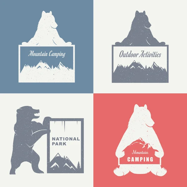 Ilustración Vintage de Oso — Vector de stock