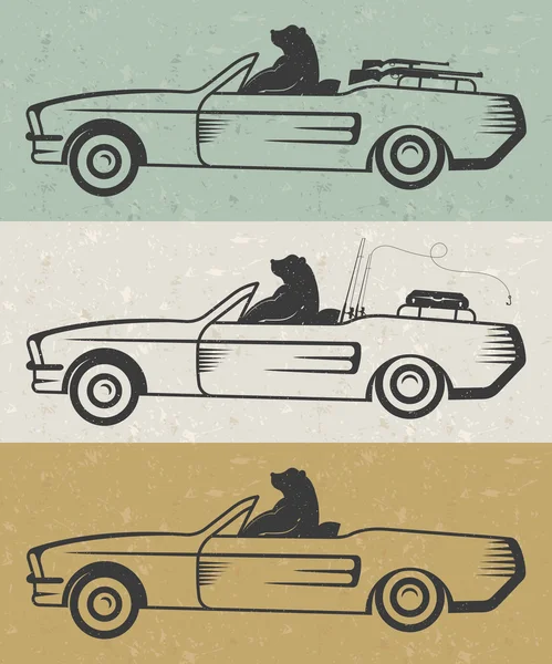 Illustration vintage de l'ours — Image vectorielle