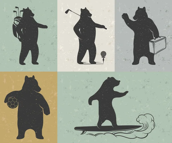 Vintage illustratie van Bear — Stockvector