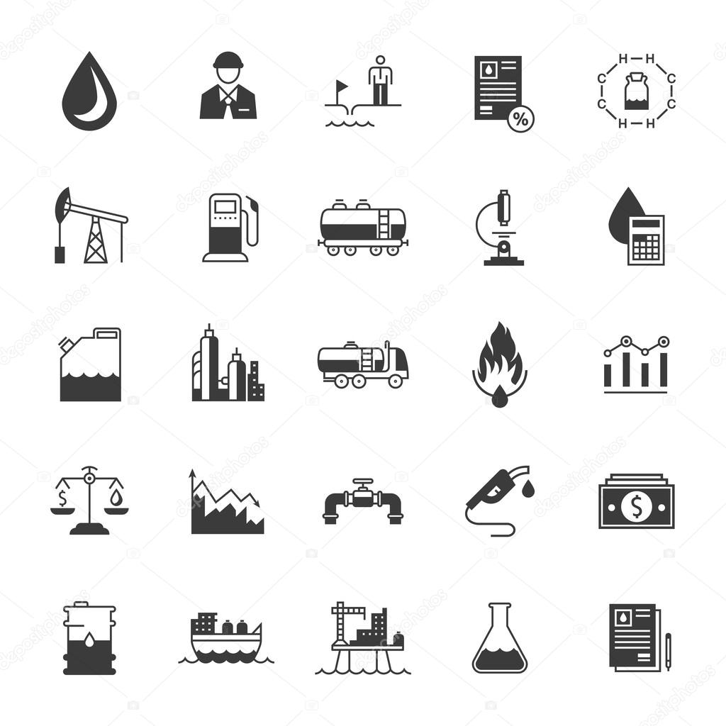 Vector Set Icons Oil Industry