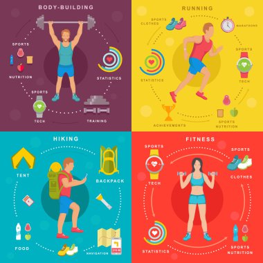 Spor ve Fitness Infographic afiş