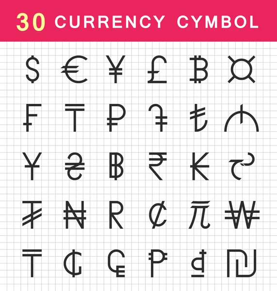 Vector Set Currency Symbols — Stock Vector