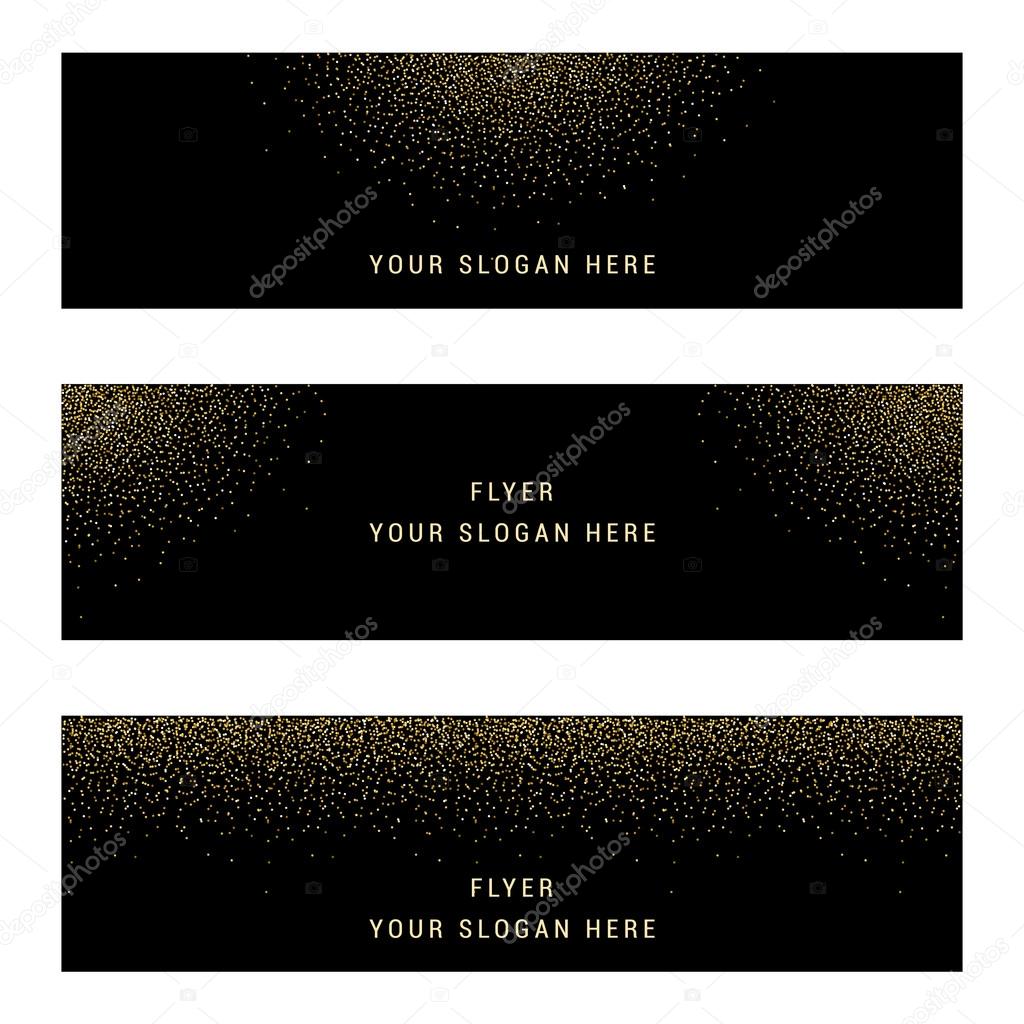 Vector Set Gold Glitter Card and Background