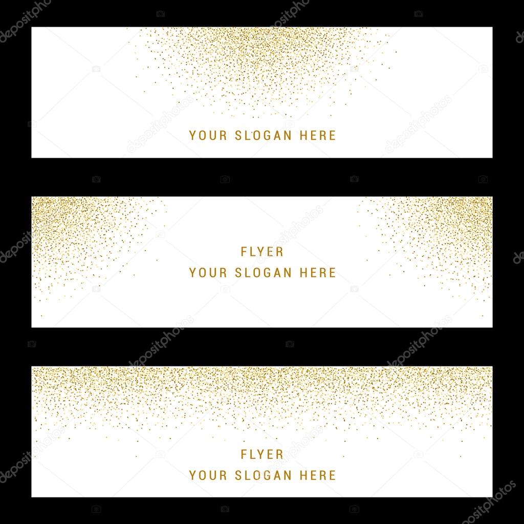 Vector Set Gold Glitter Card and Background