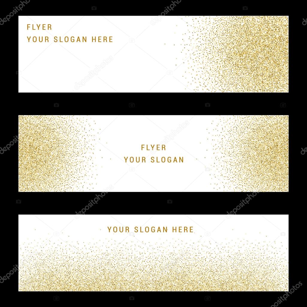Vector Set Gold Glitter Card and Background