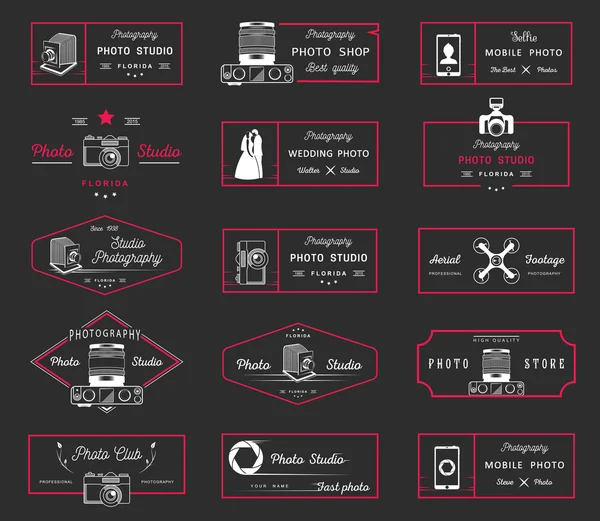 Set of Vector Photo logos and badges — Stock Vector