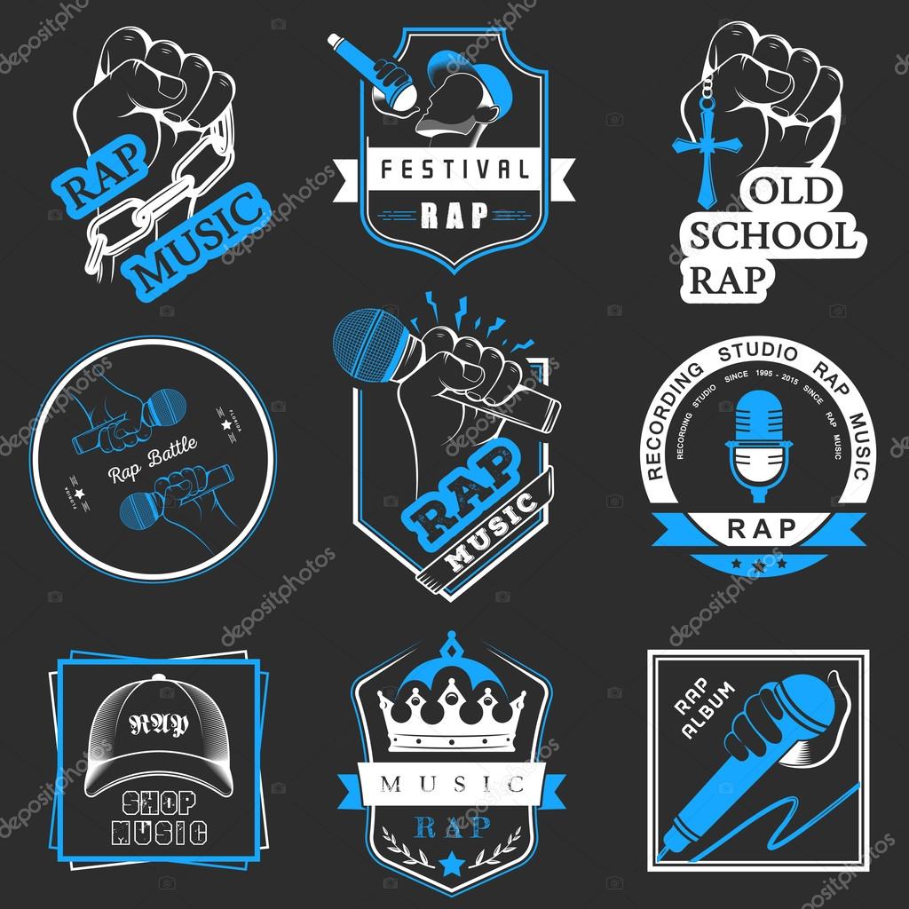 Set Logos And Badges Rap Music Stock Vector C Andrei