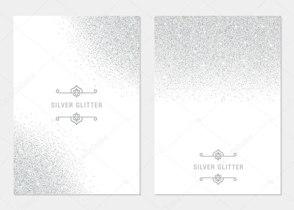 Vector Silver Banners and Cards