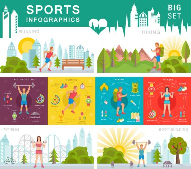 Vektör kümesi spor Infographic