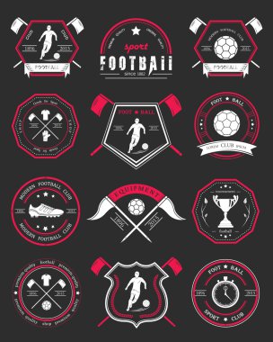Futbol rozeti ve Logo vektör kümesi