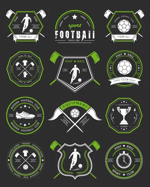 Vector Set of Football Badge and Logo — Stock Vector