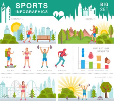 Vektör kümesi spor Infographic