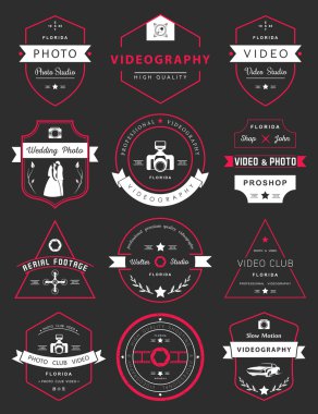 Rozetleri fotoğraf ve videografisi vektör kümesi