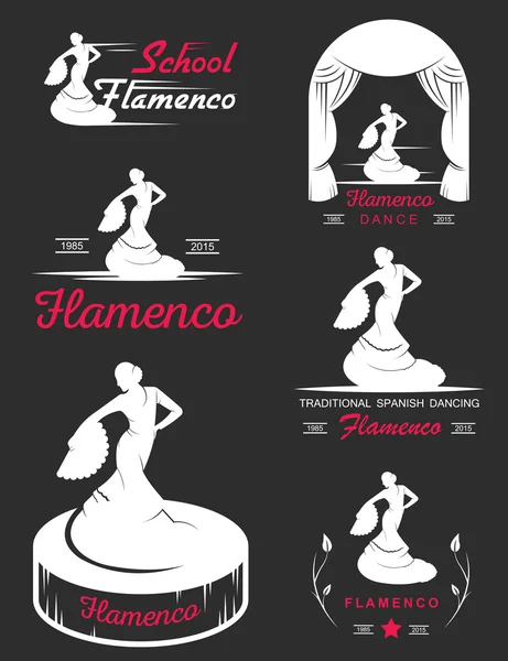 Conjunto Logotipos e Insignias Flamenco — Vector de stock
