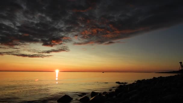 Coucher Soleil Sur Mer Baltique Suédoise Une Belle Soirée Quand — Video