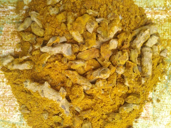 Turmeric Dry Root Powder Indian Spice — Stock Photo, Image