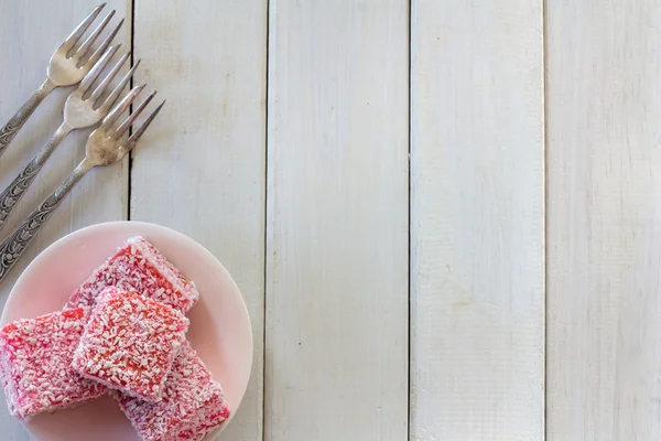Pink Lamingtons from Above — Stock Photo, Image