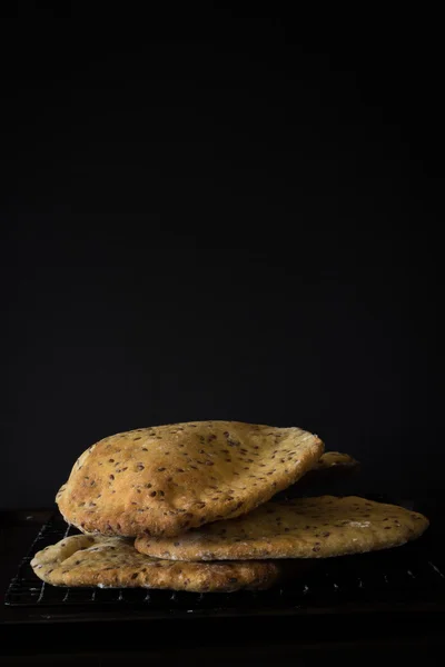 Stack of Pita Bread with Copy Space — Stock Photo, Image