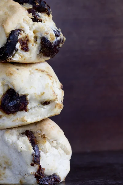 Stack of Date Scones - Vertical — Stock Photo, Image