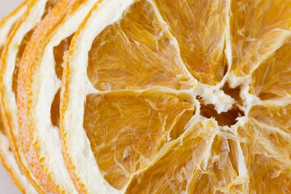 Stapel getrockneter Orangenscheiben von oben — Stockfoto