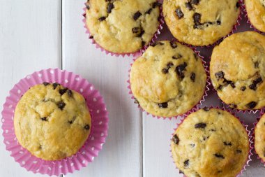 Muz çikolata Muffins yukarıdan