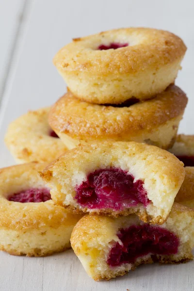 Stack of Mini Raspberry and Lemon Cupcakes