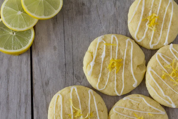 Lemon Cookies on a Table from Above — Stock Photo, Image