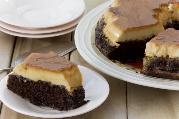 Creme Karmel ciastko czekolada poziome Obraz Stockowy