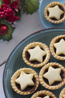 Yukarıdan dekorasyonu ile Noel meyve kıyma